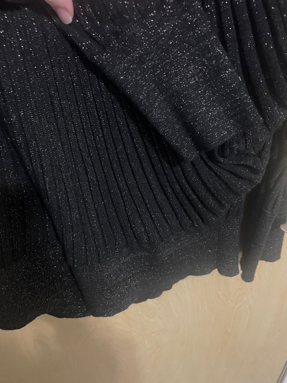 Jennifer Lopez Black Shimmery Pleated Batwing Sweater XL - Picture 6 of 9